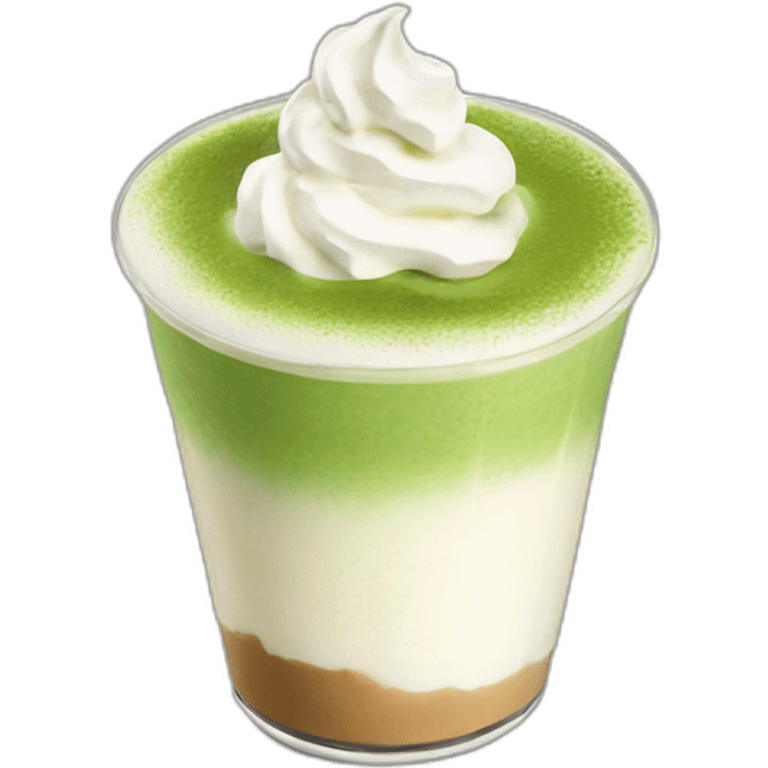 Matcha latte with whipped cream emoji