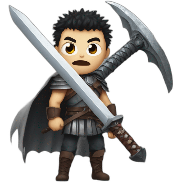 angry berserk guts carrying a huge sword on his shoulder emoji