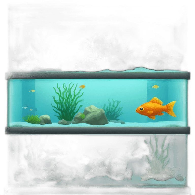 aquascaping fish tank with aquatic planys emoji