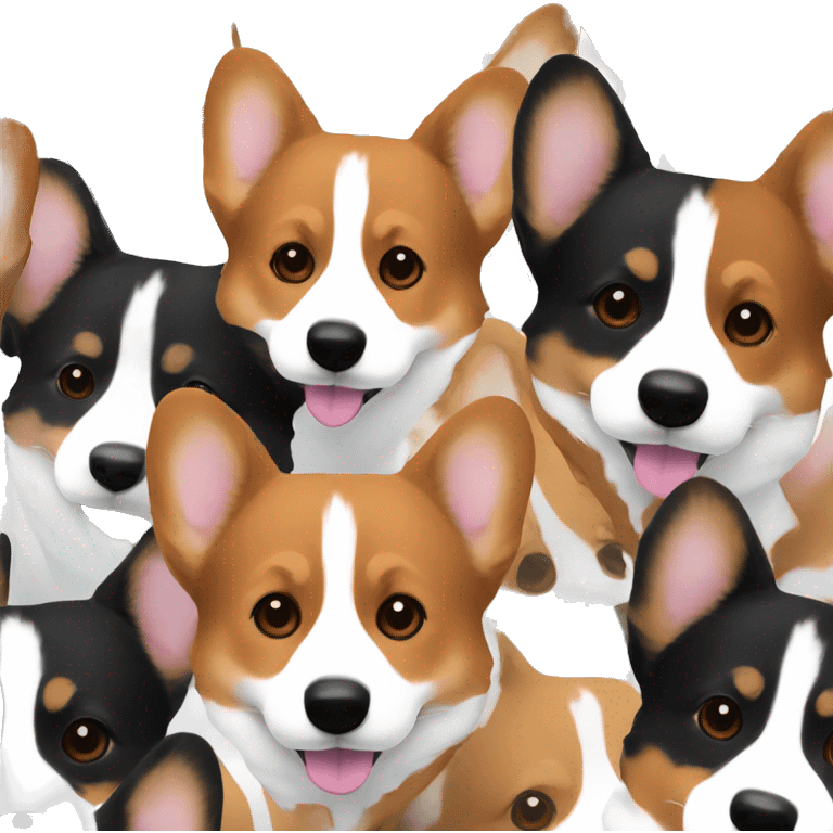 corgi with colors brown black and white emoji