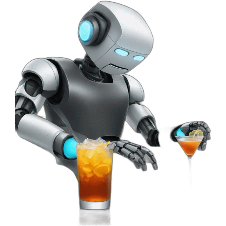 robot bartender mixing drinks emoji