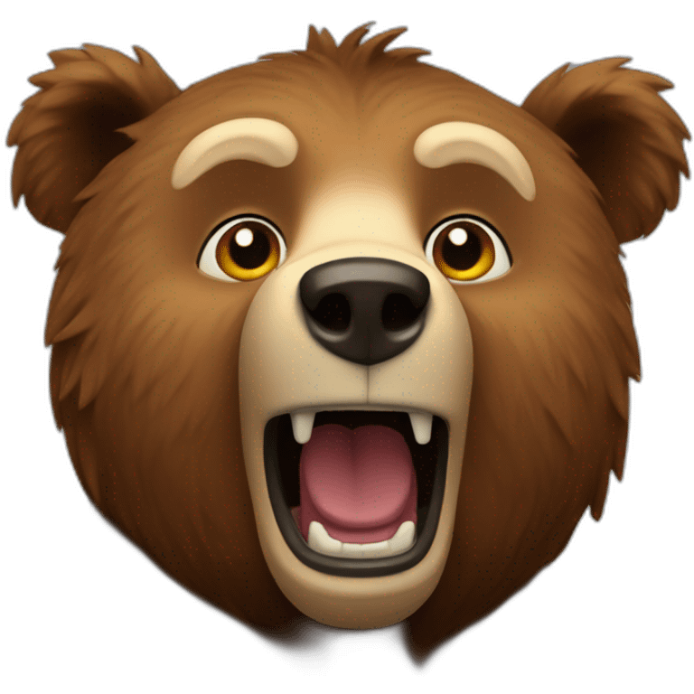 Animatronic bear with brown fur emoji