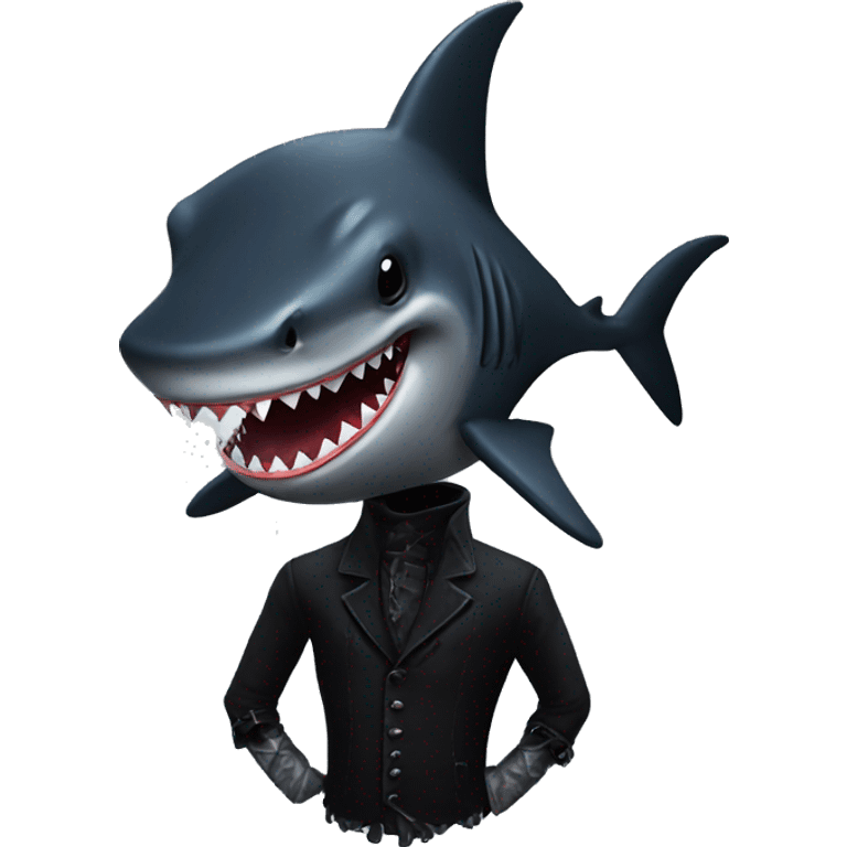 A goth shark emoji