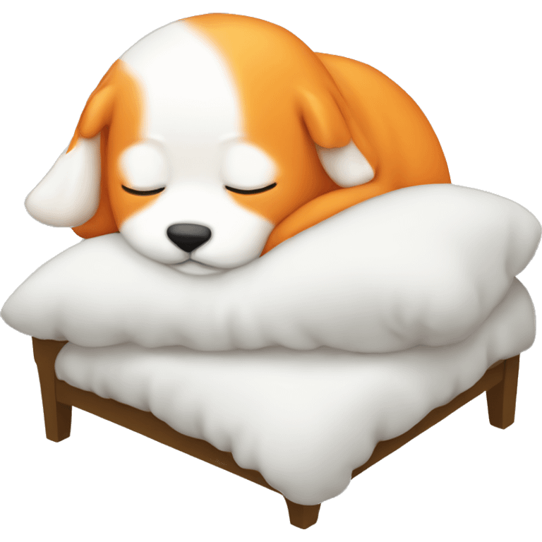 Little white and orange little sleeping  emoji