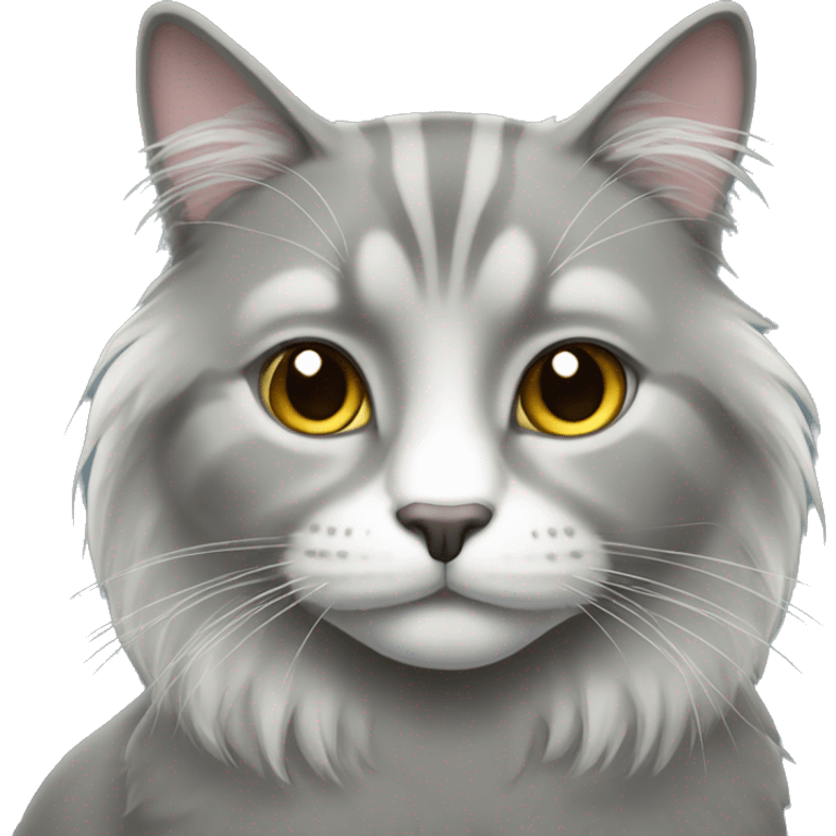 grey long hair cat emoji