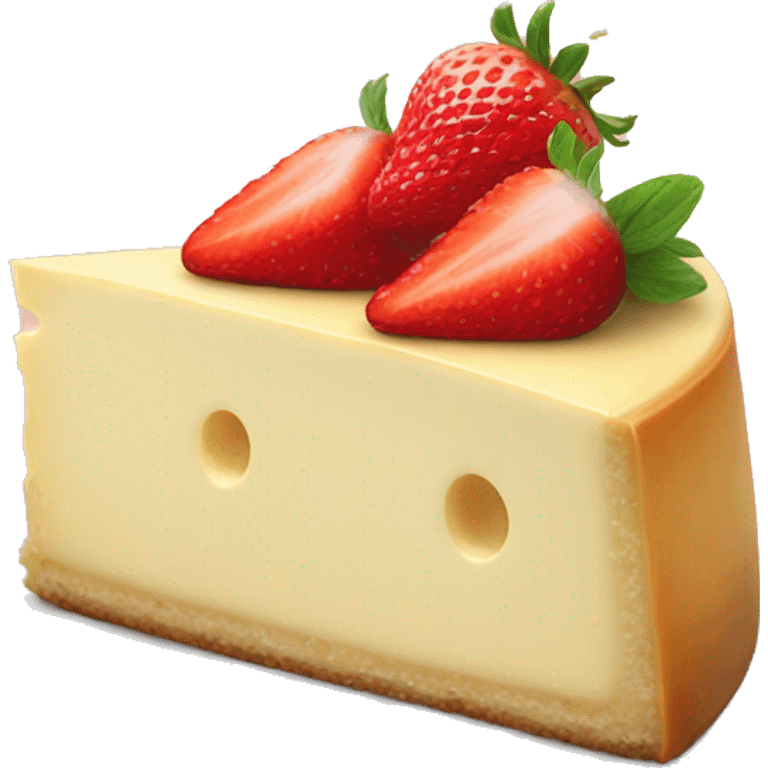 cheese cake with strawberry emoji