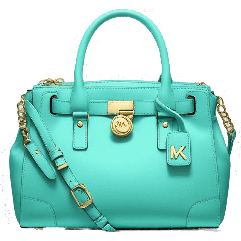 Realistic tiffany blue Michael Kors satchel purse.  emoji