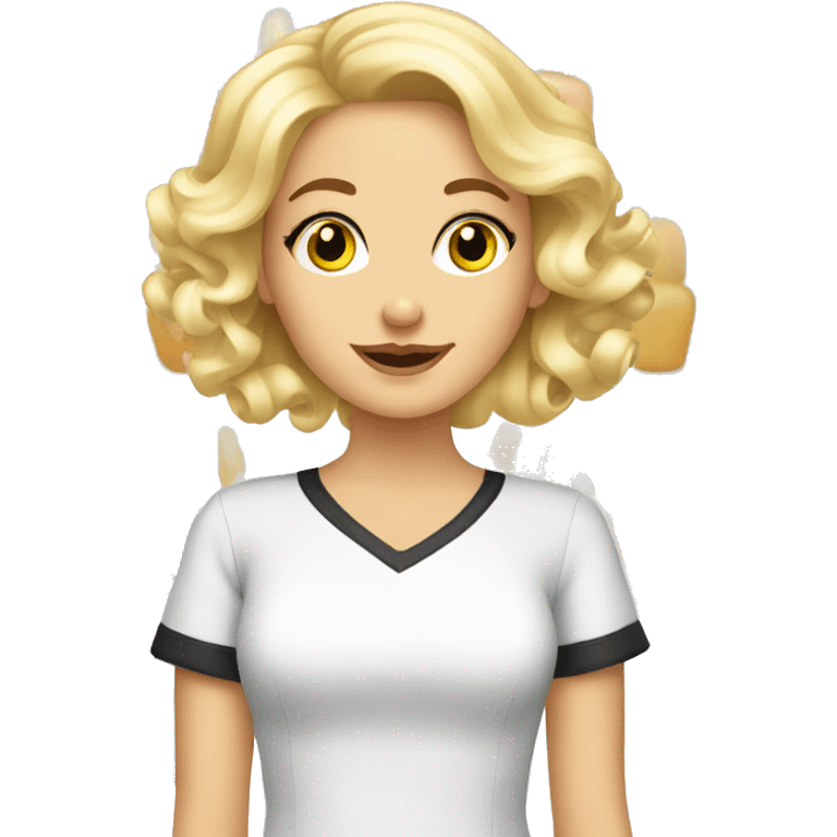 Blonde girl in a beauty saloon  emoji