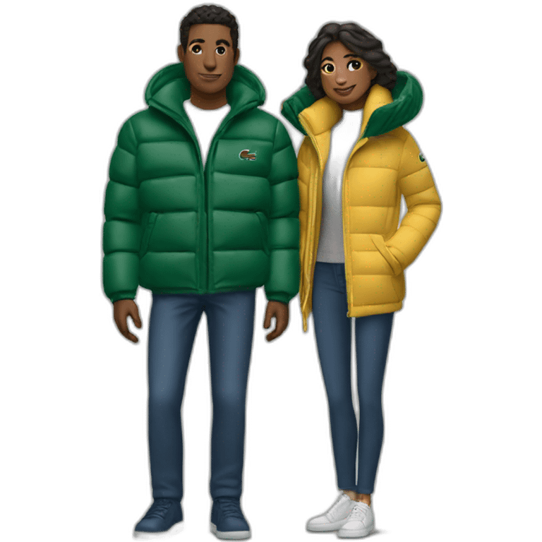 Couple with lacoste puffer jacket emoji