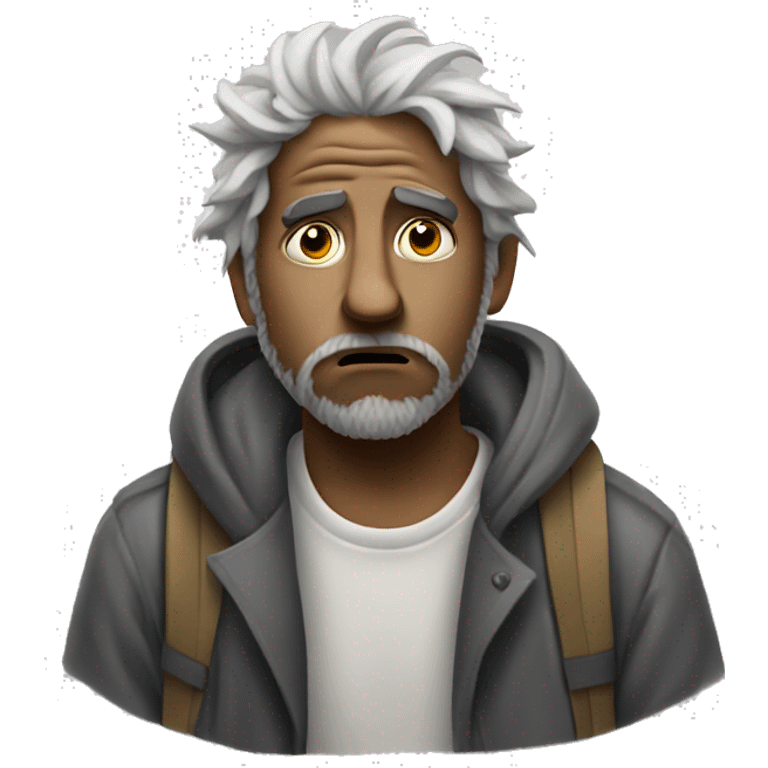 messy white sad homeless emoji