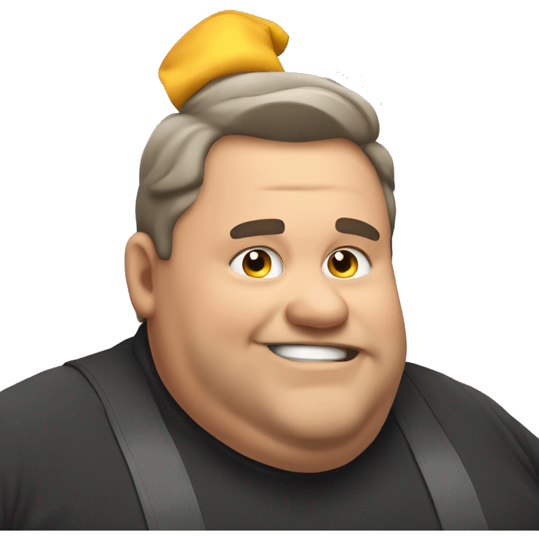 a fat guy at the new year eve emoji