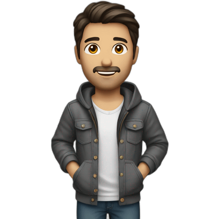 Male Photographer brunette casual emoji