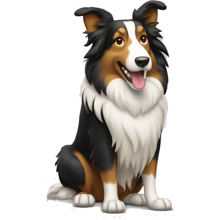 Collie doing the horns down emoji