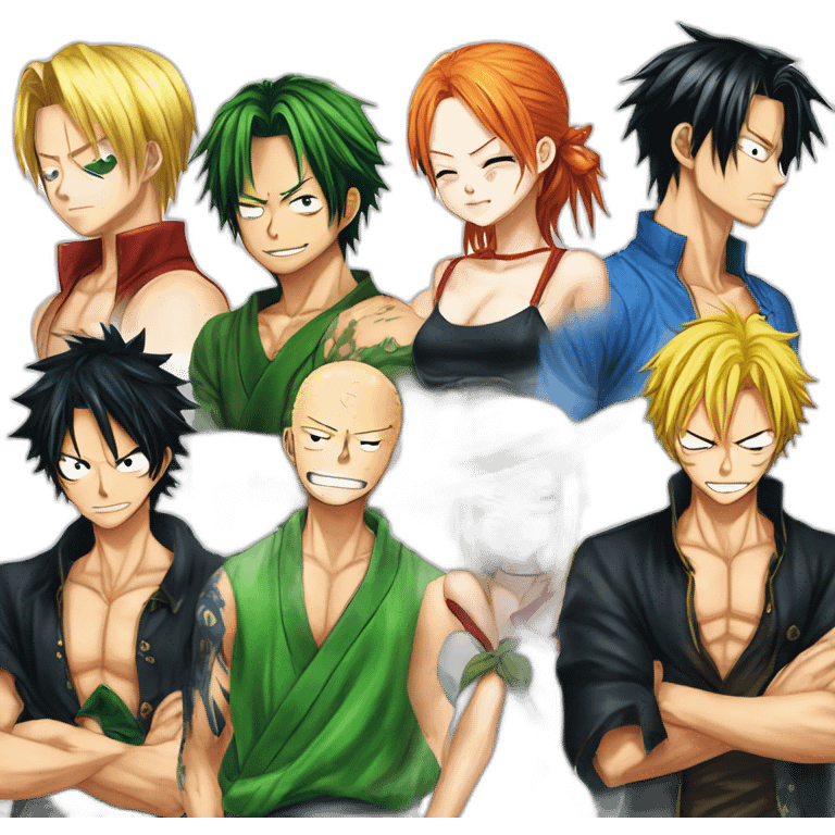 Nami x Luffy x zoro x Robin x sanji emoji