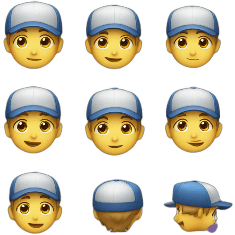 boy in a cap, feel emoji