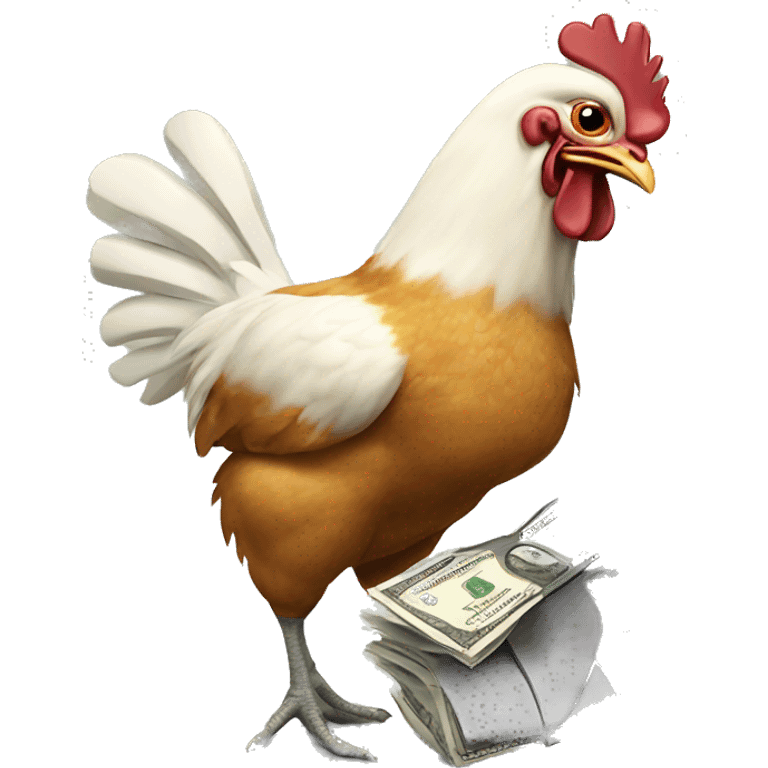 Chicken stealing money emoji