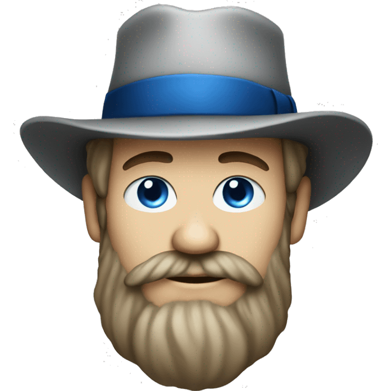 white blue-eyed bearded man in a Sherlock's hat emoji