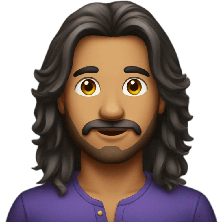 indian guy long hair cocktail emoji