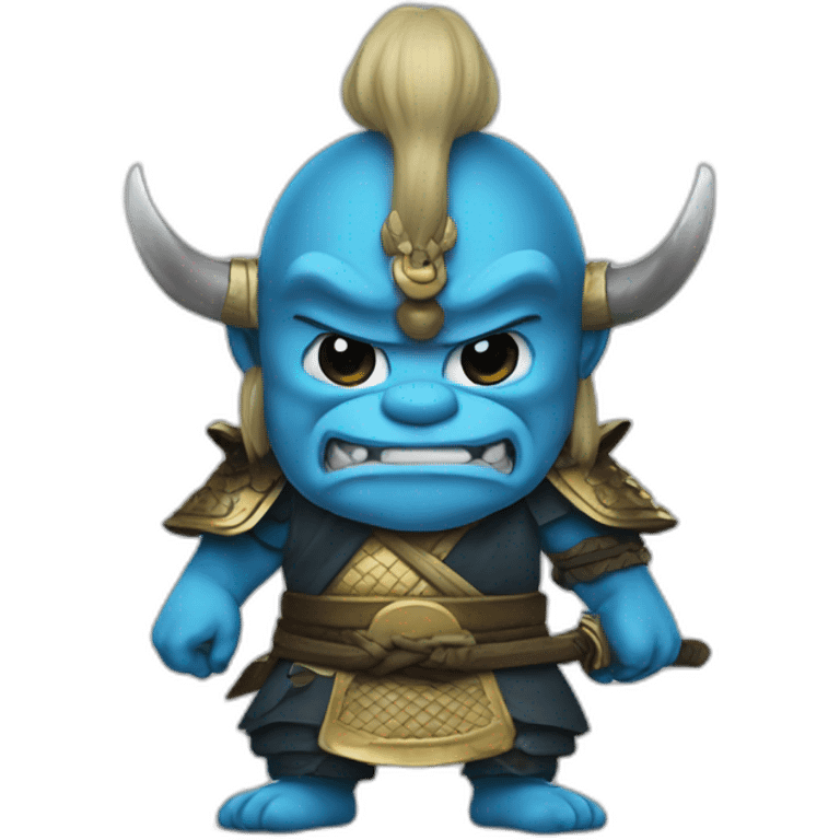 Samurai Smurf oni emoji