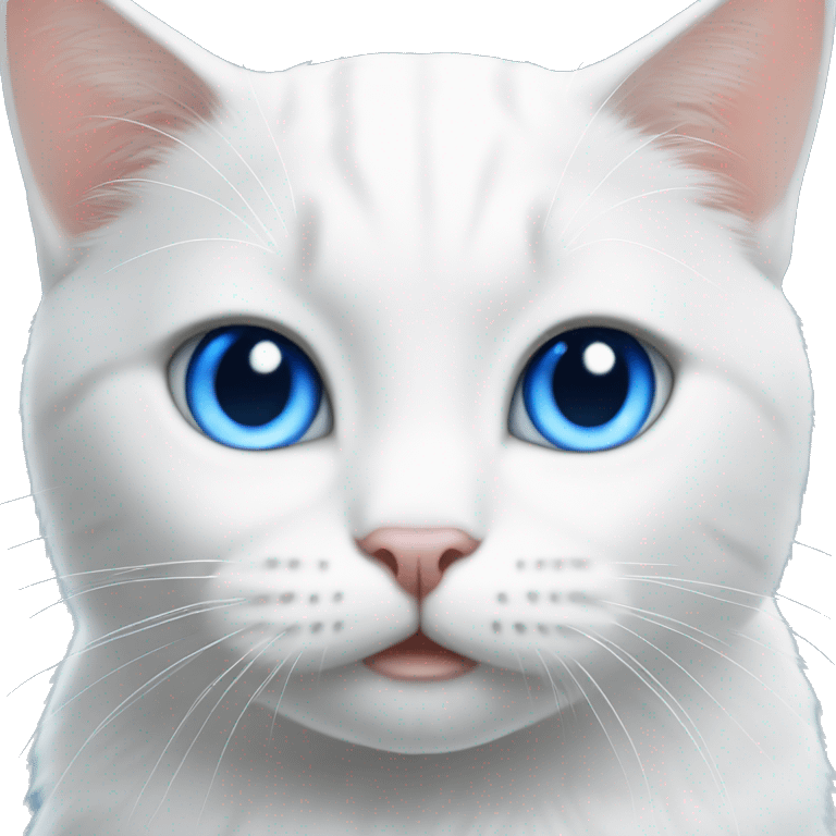 White cat with Blue eyes cute emoji