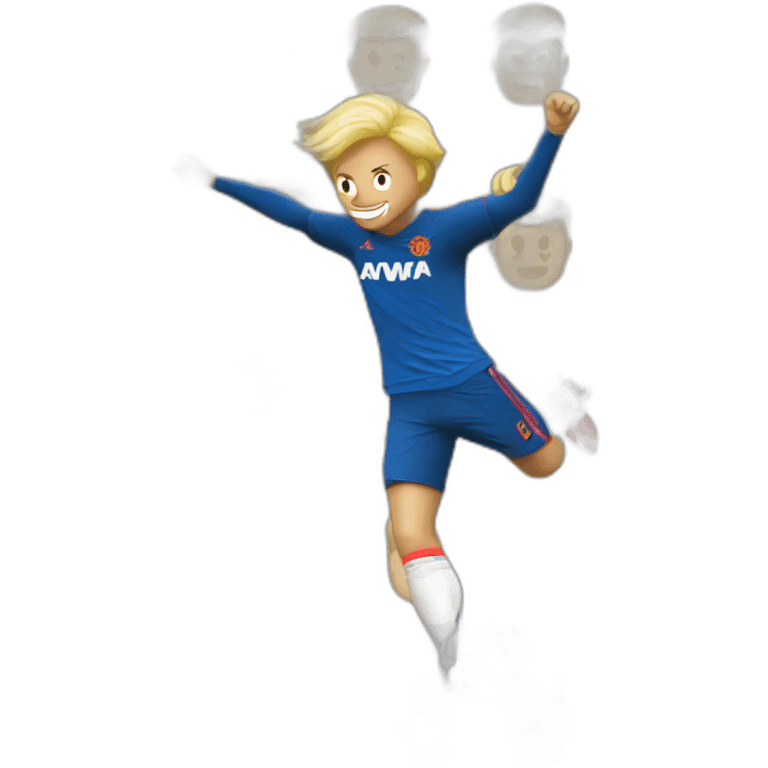 blonde manchester united player kicking emoji