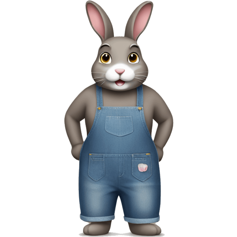 Bunny wearing a jeans apron emoji