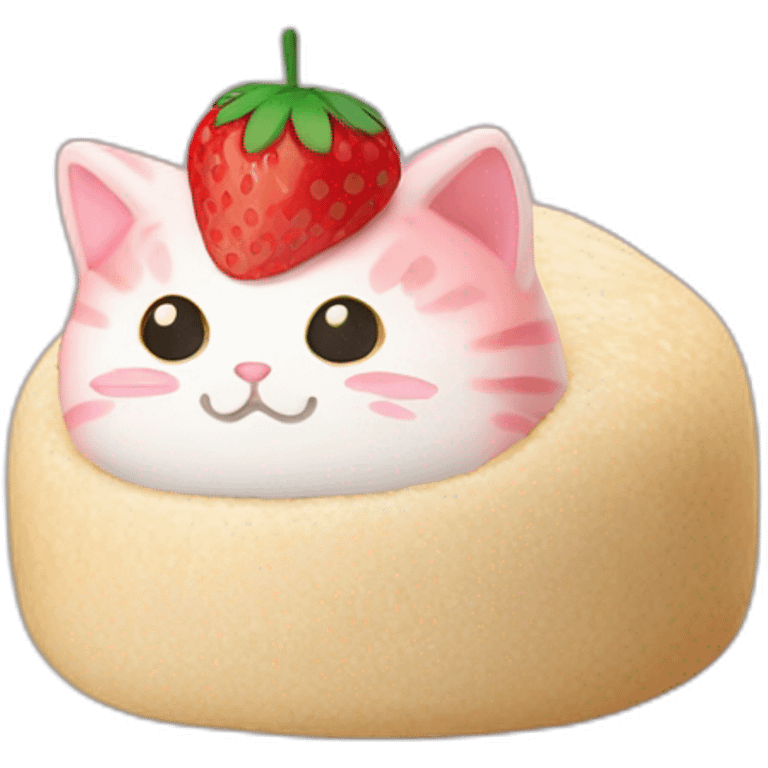 strawberry rice cake mochi cat emoji