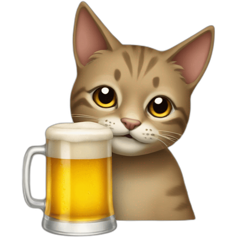 gato bebendo cerveja emoji