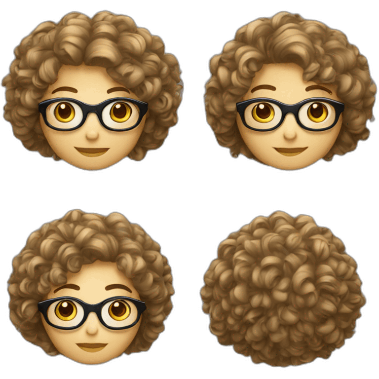 jeune cheveux bouclé et lunette emoji