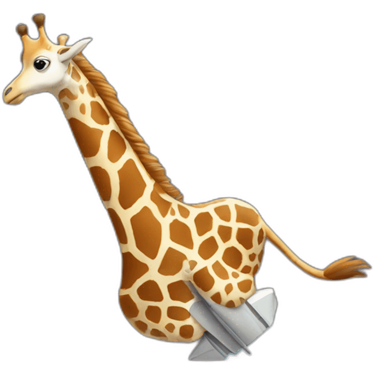 giraffe on a rocket emoji