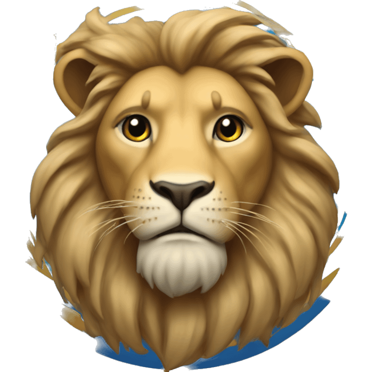 Un lion qui travaille avec une pelle emoji