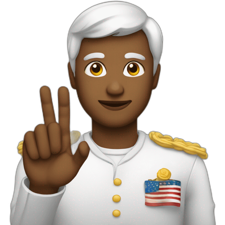 Person with right hand on the chest patriotically emoji