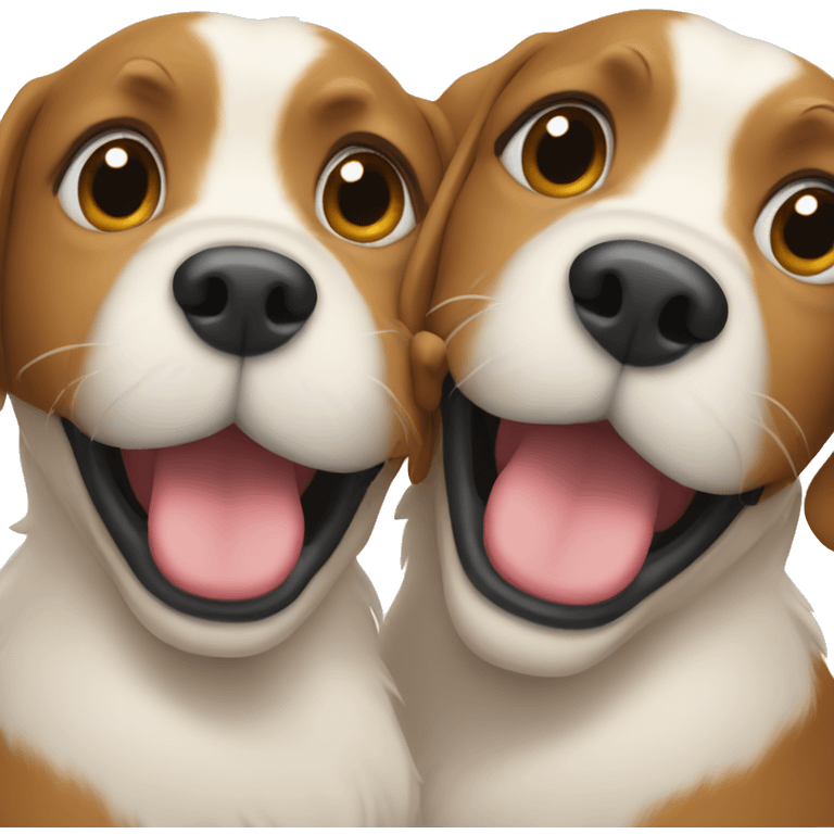 2 dogs hugging emoji