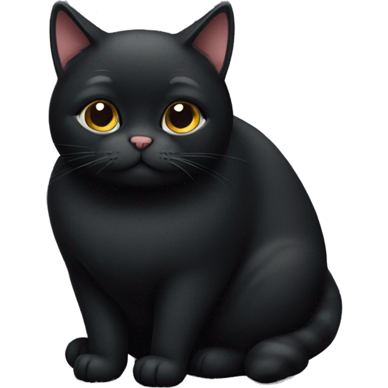 Fat black cat emoji