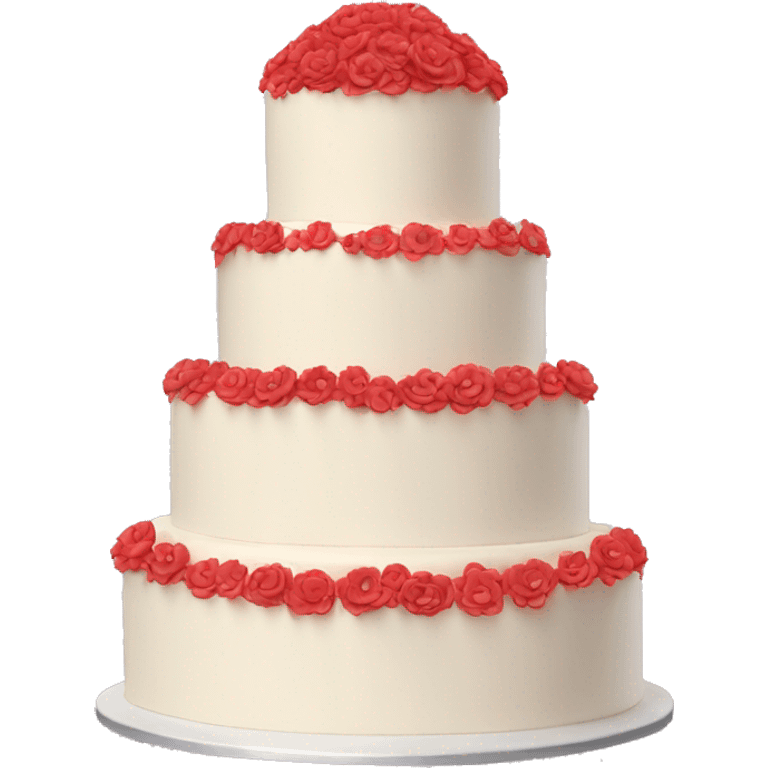 Wedding cake with red flowers emoji