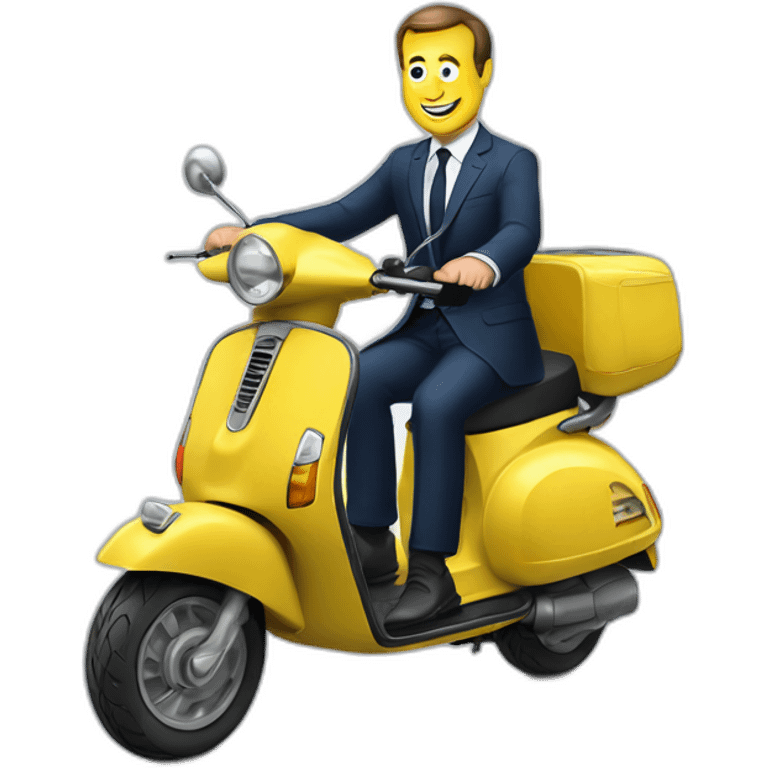 macron sur un scooter en y emoji