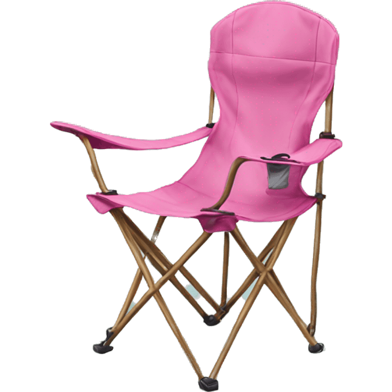 Realistic pink camping chair isolated.  emoji