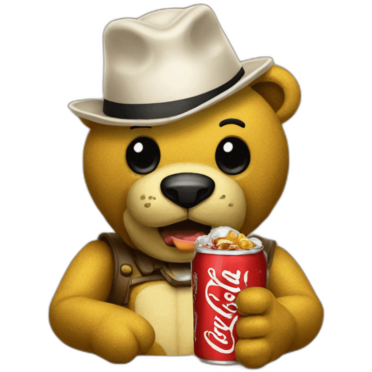 Golden Freddy avec un coca emoji