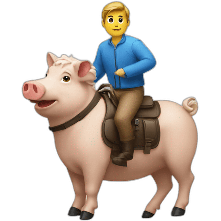 Un homme sur un cochon emoji