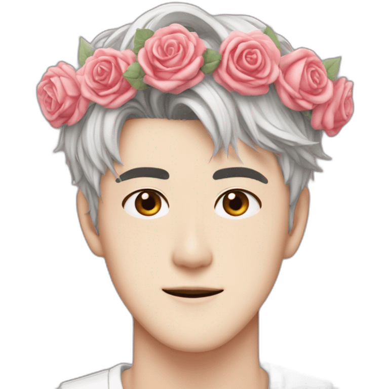 kpop-boyband-exo-sehun-rose-crown emoji