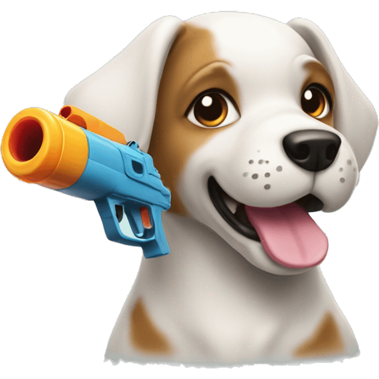 Dog with a squirt gun emoji