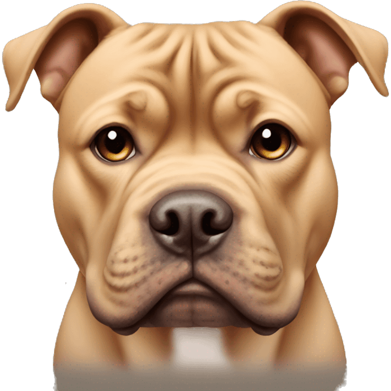 Light all brown American bully face emoji