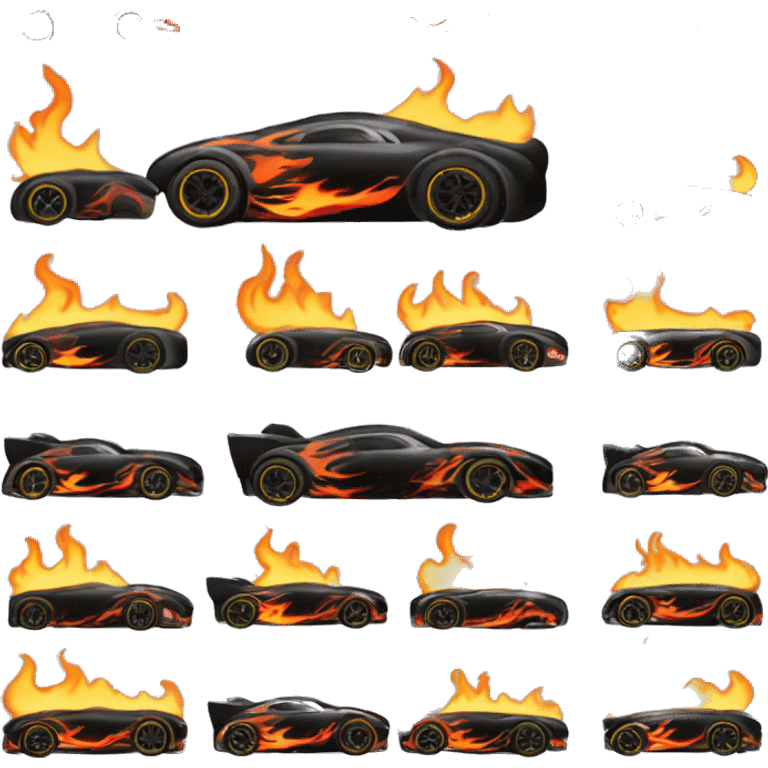 Race car with enflamed scorching tires emoji