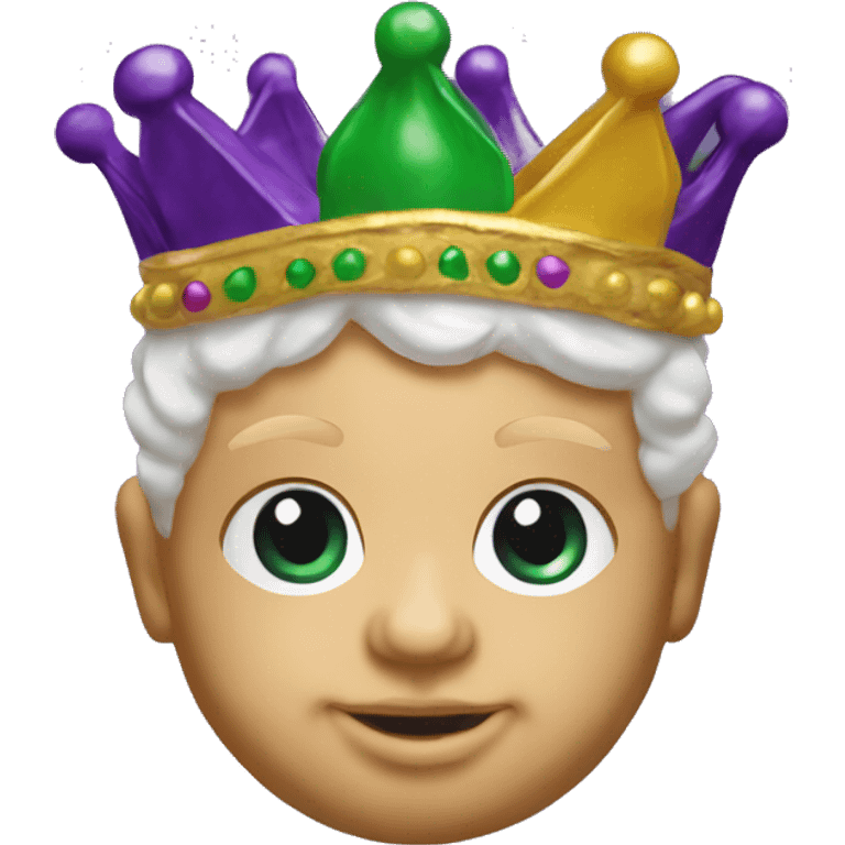 Realistic mardi gras king cake plastic baby. emoji