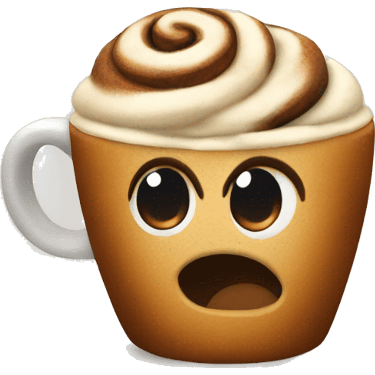 cinnabon with coffee emoji