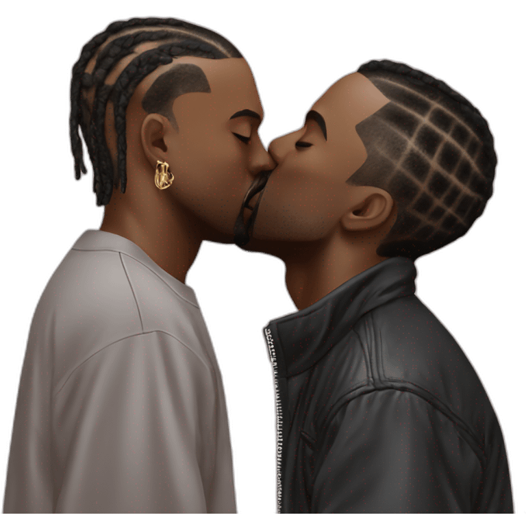 Kanye west kissing travis scott emoji