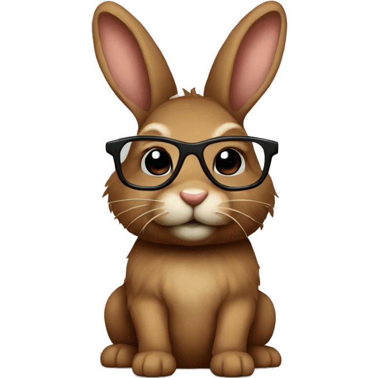  brown bunny with hairglasse emoji