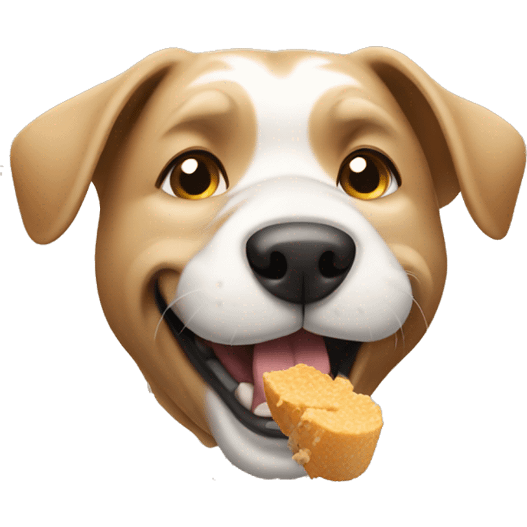 A dog eating food emoji