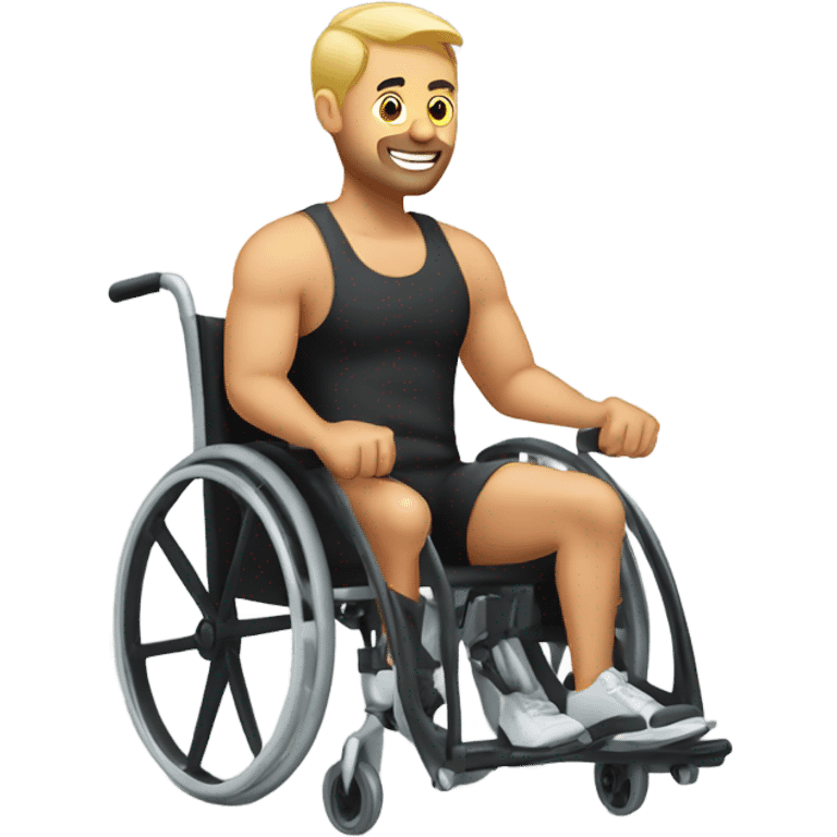 Wheelchair man working out  emoji