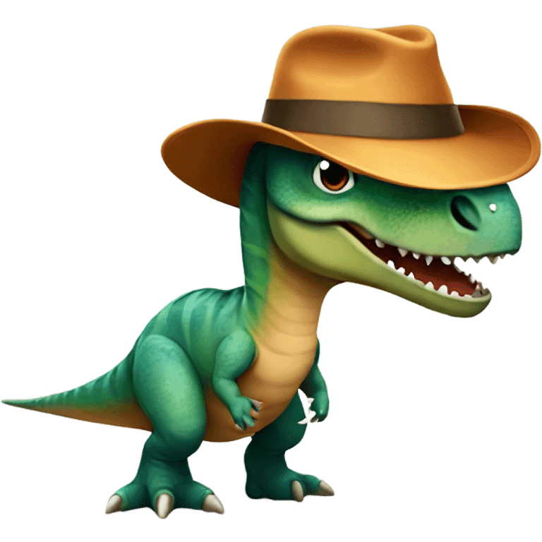 Dinosaur with hat emoji